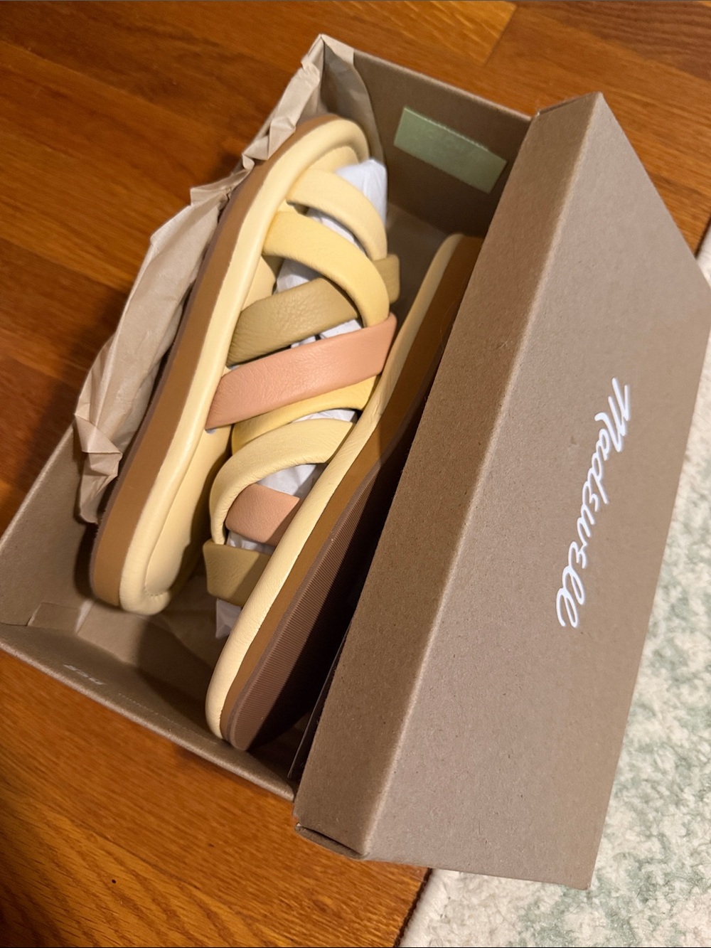 Madewell Leather Woven Slide Sandals